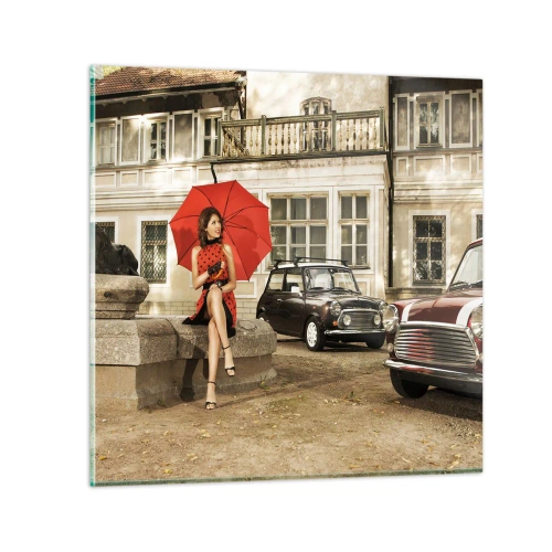 Glastavla - Bild på glas - Sentimental miniresa - 60x60 cm