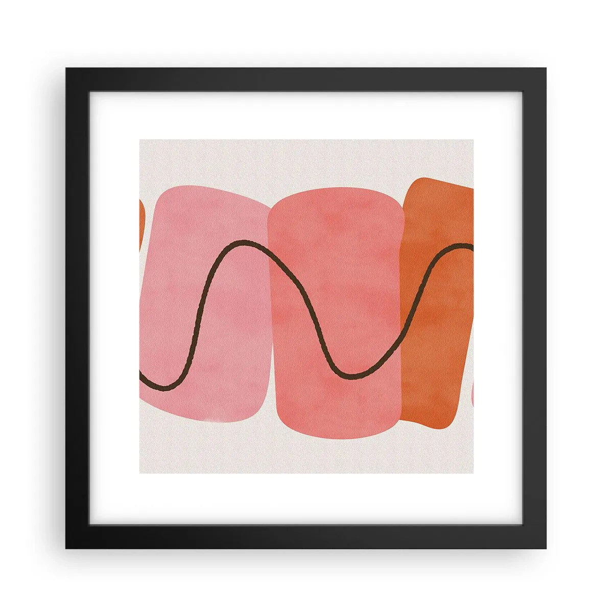Affisch i svart ram - Formernas mjuka rörelse - 30x30 cm