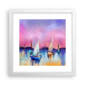 Affisch i vit ram - Riktning: öppet vatten - 30x30 cm