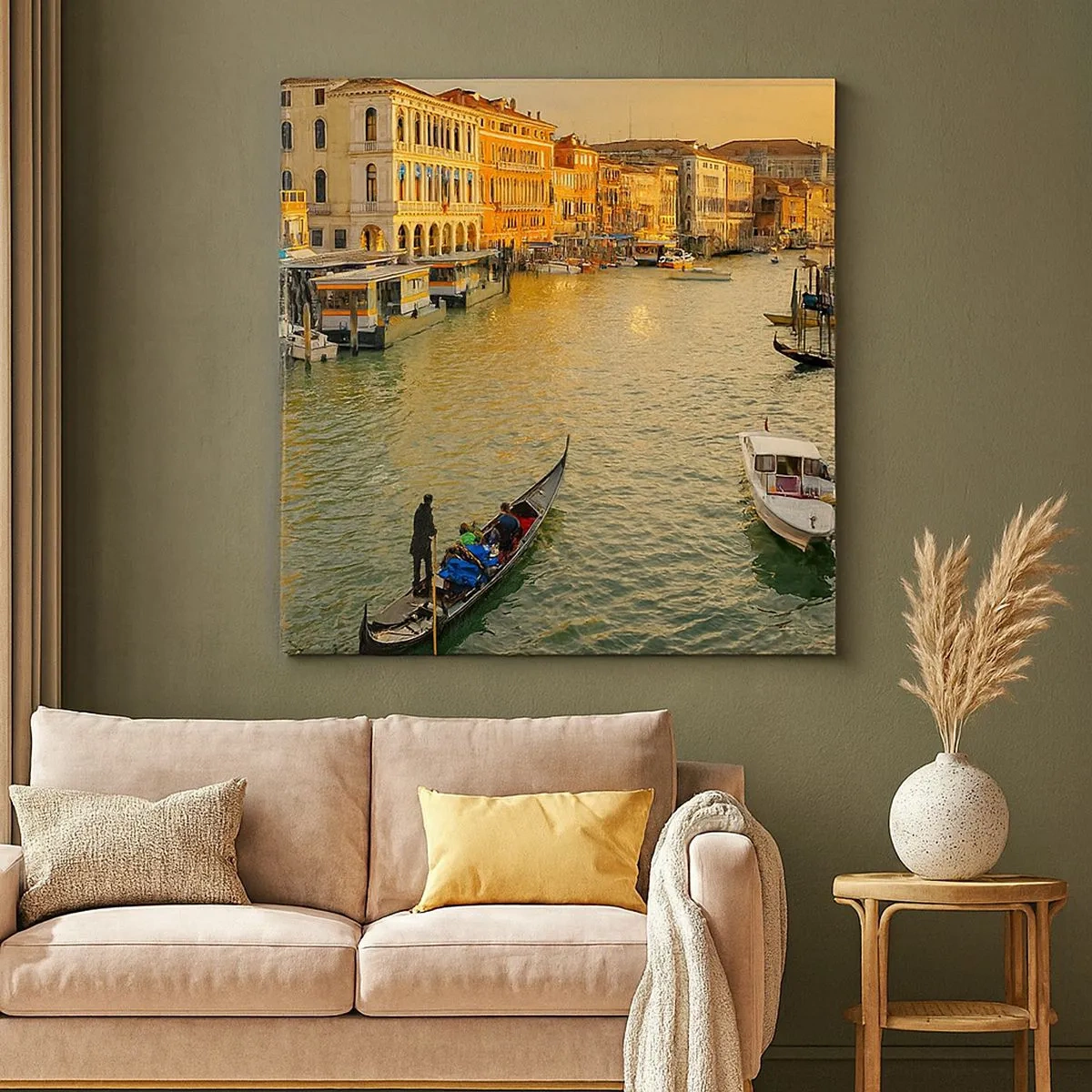 Canvastavla - Bild på duk - På soliga sidan av gatan - 30x30 cm