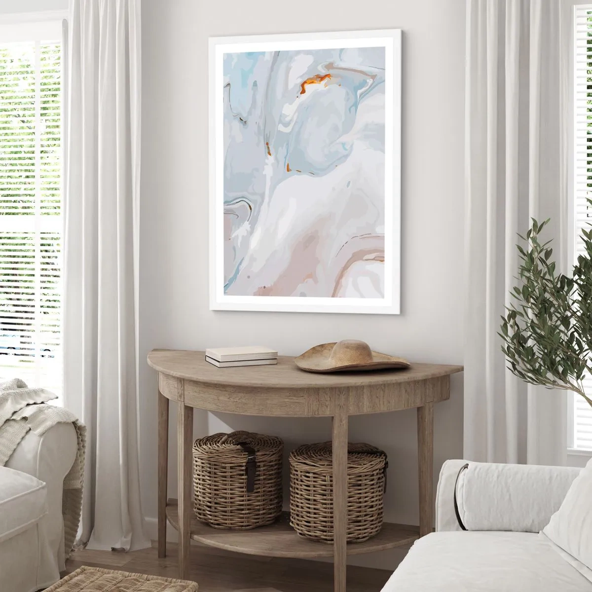Affisch i vit ram - Utbuktande vithet - 70x100 cm