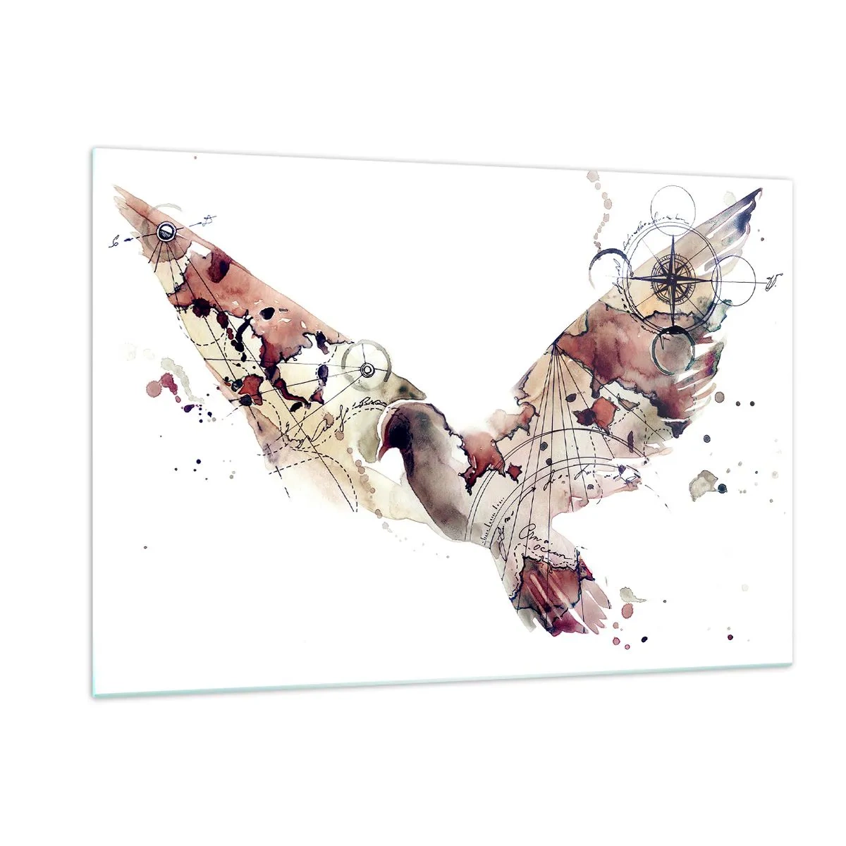 Glastavla - Bild på glas - Luftburen vandrare - 120x80 cm