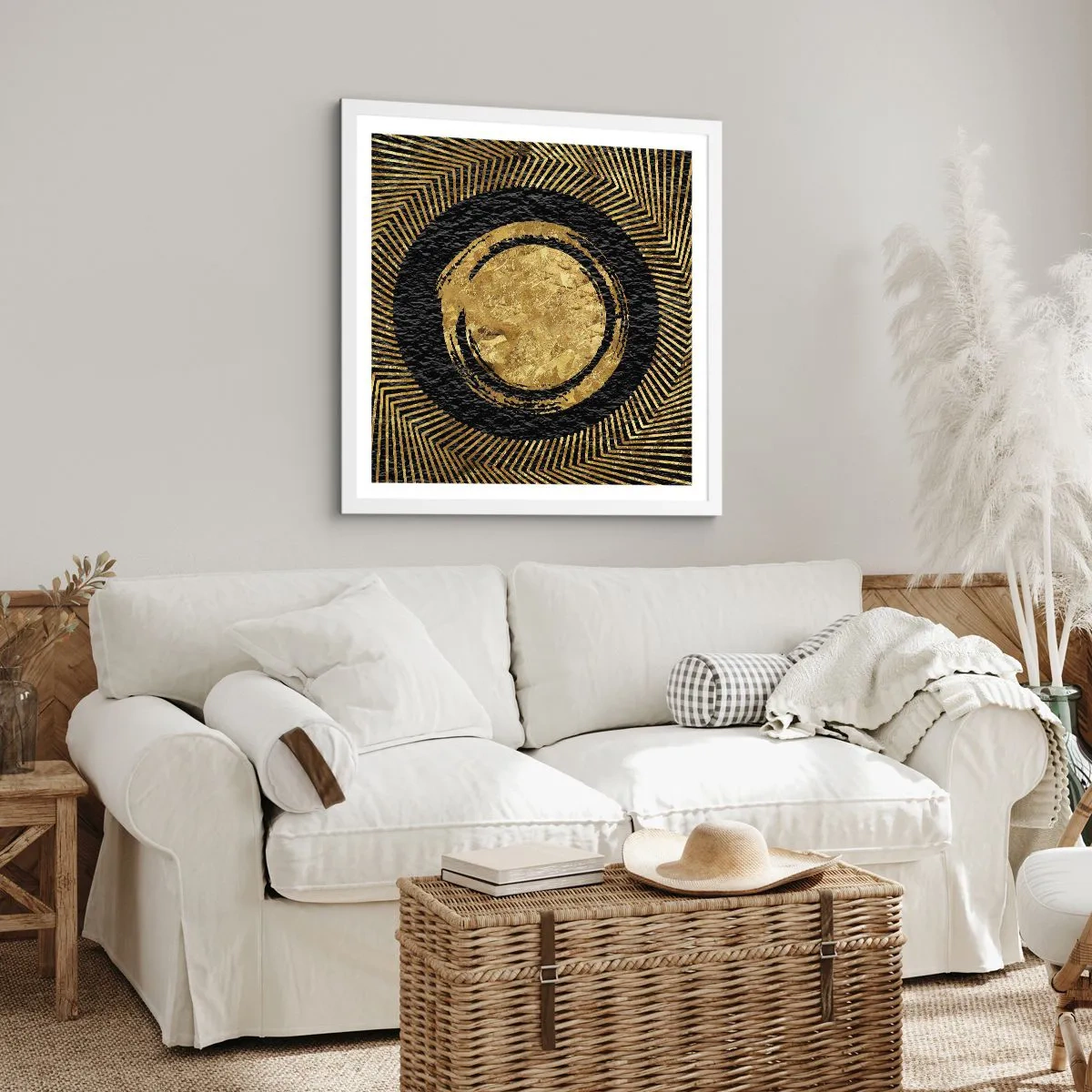 Affisch i vit ram - Glamourös komposition - 60x60 cm