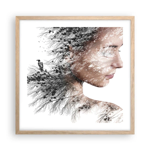 Affisch i ram av ljusek - Skogens ande - 50x50 cm