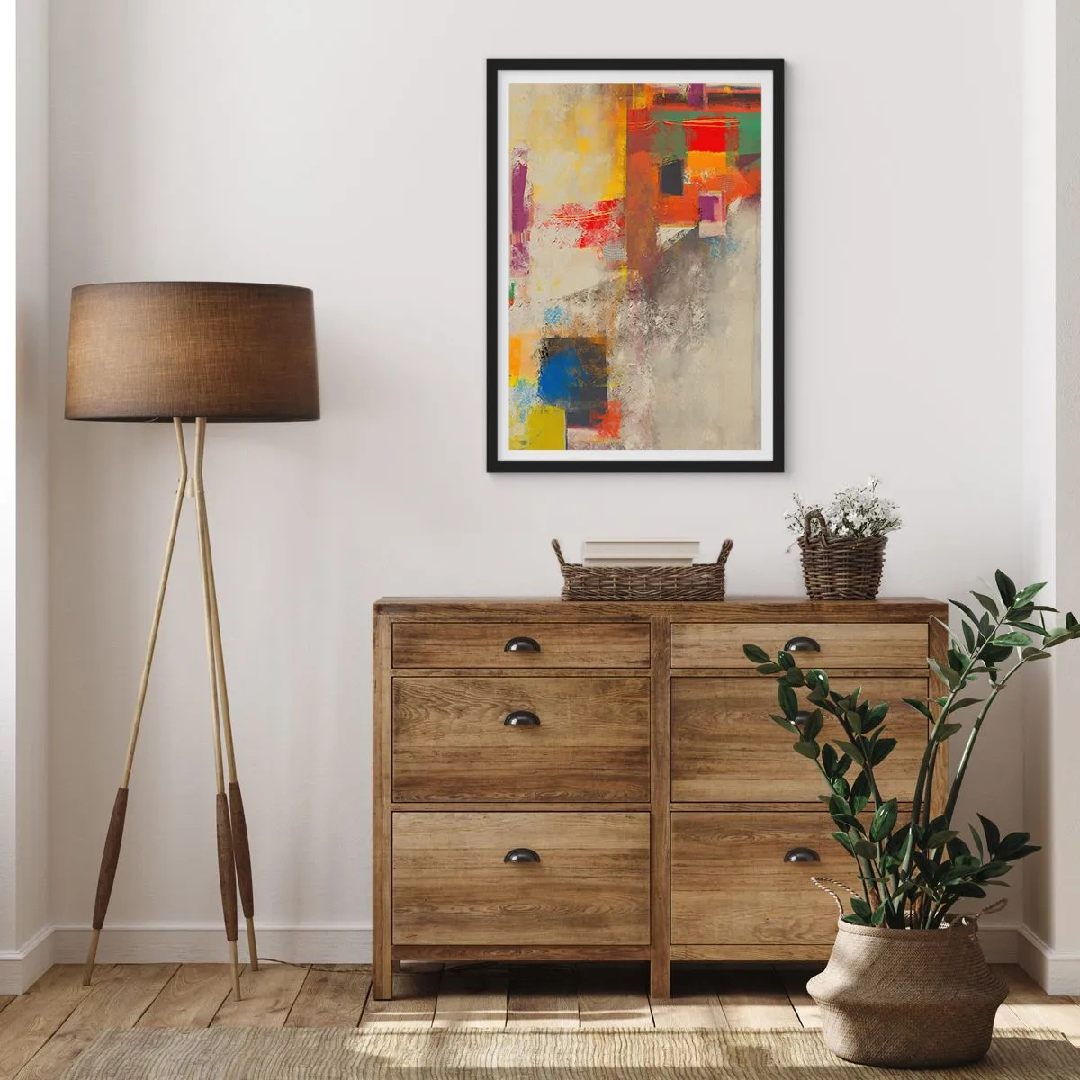 Affisch i svart ram - Färgernas geometri - 40x50 cm