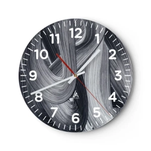 Väggklocka - Klocka på glas - Verklighetens flythet - 30x30 cm