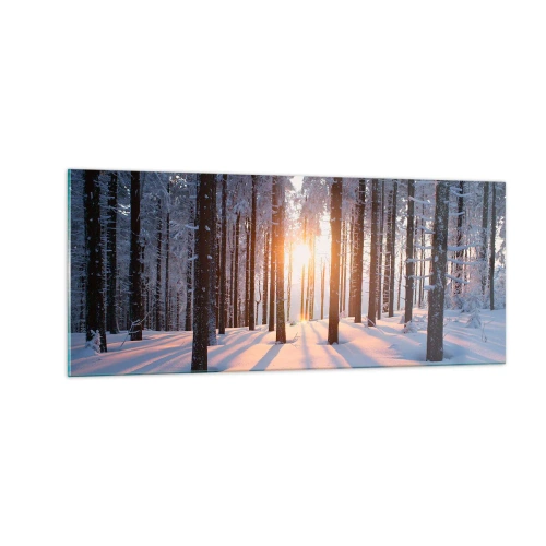 Glastavla - Bild på glas - Tydligt svart på vitt - 100x40 cm