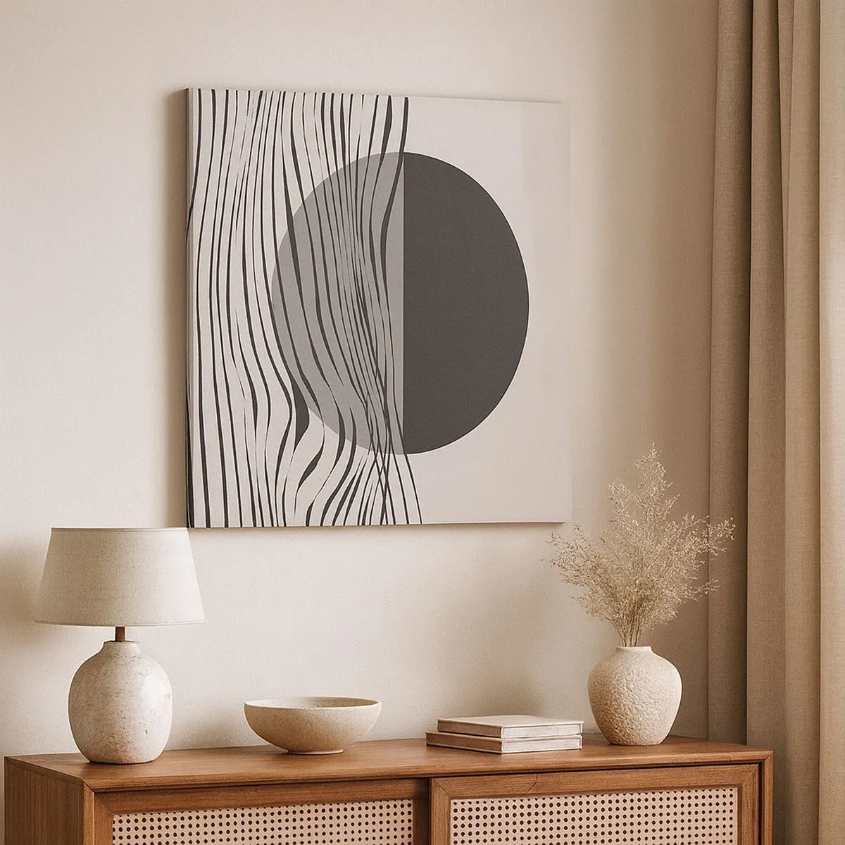 Canvastavla - Bild på duk - Halvdan komposition - 30x30 cm