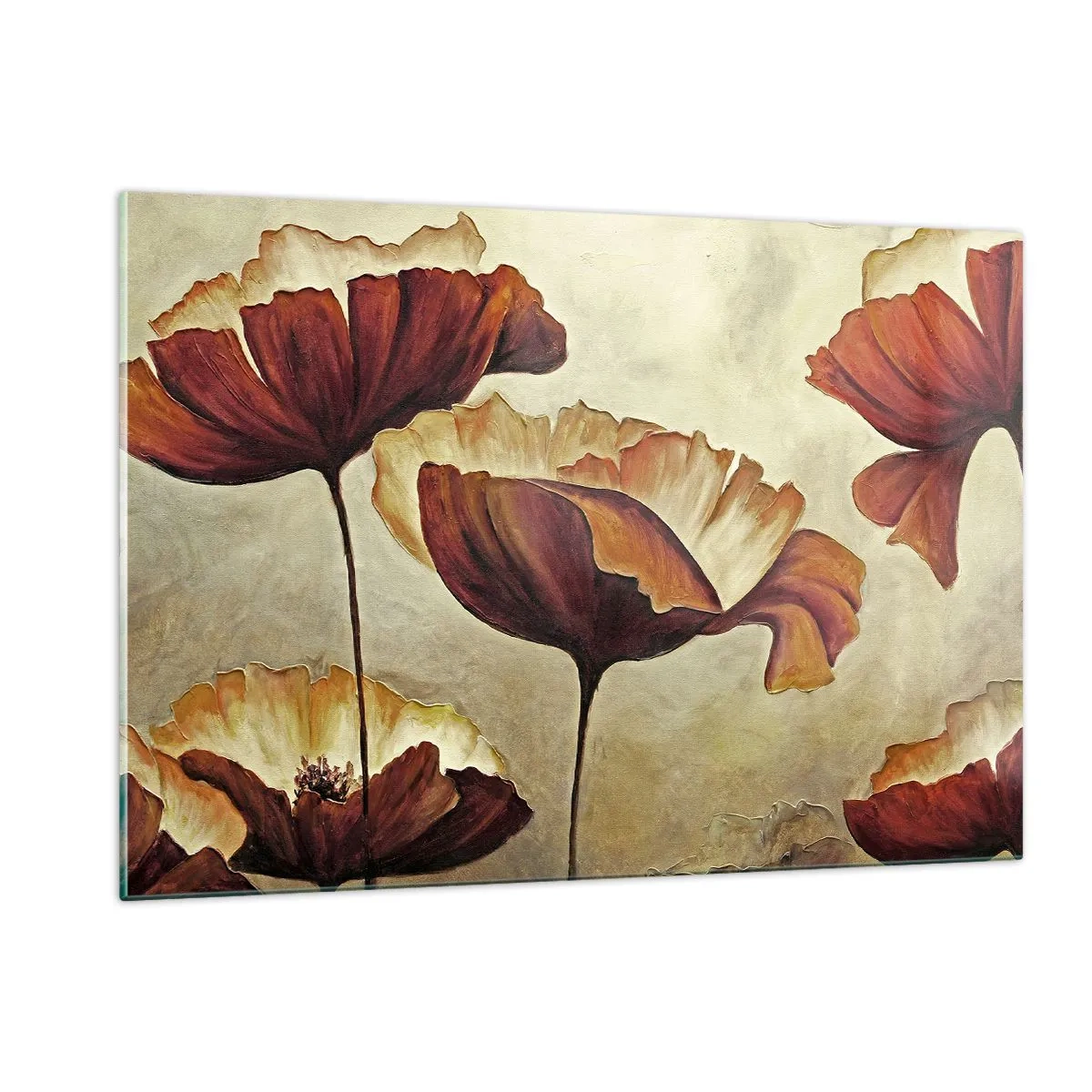 Glastavla - Bild på glas - Ängsblommor - 120x80 cm