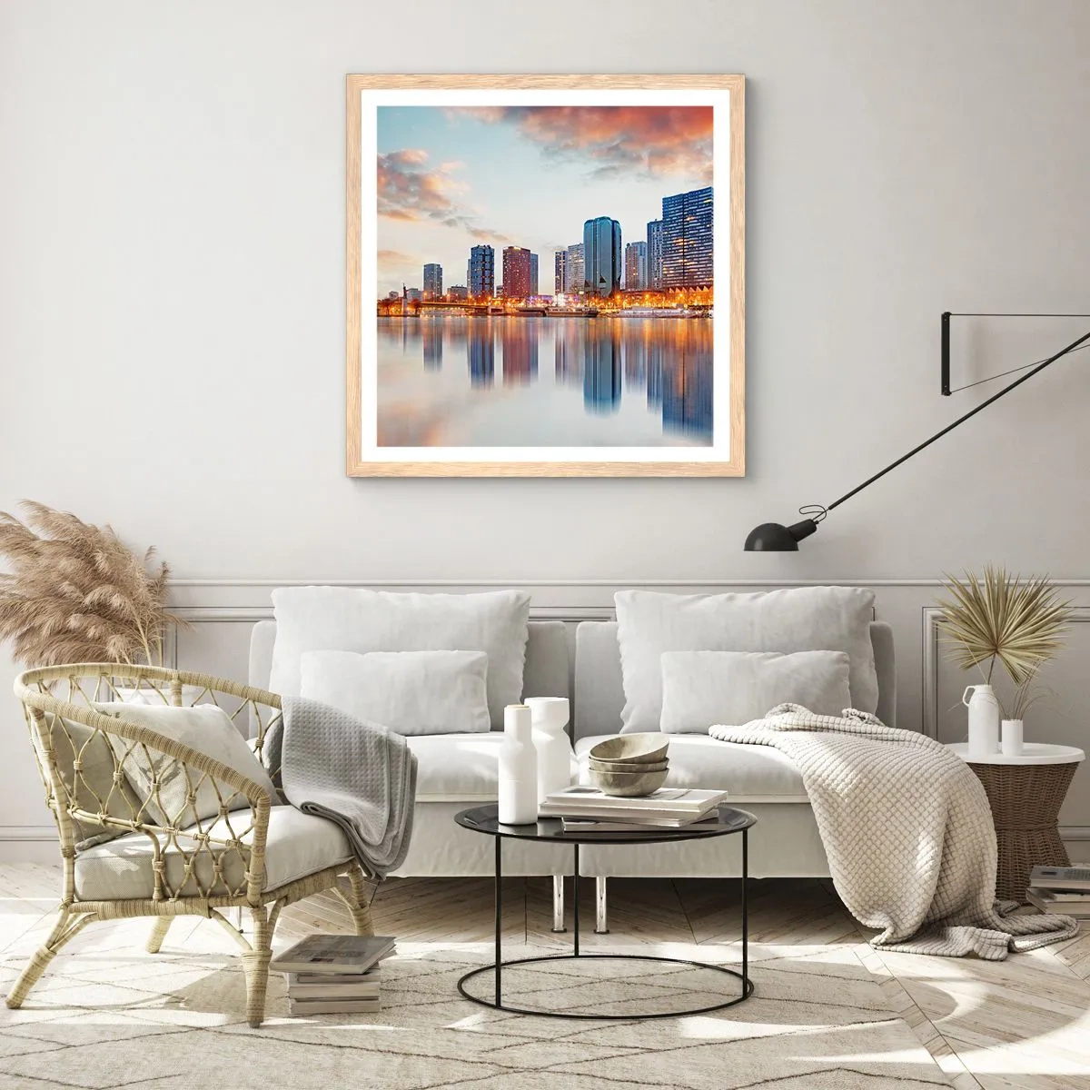 Affisch i ram av ljusek - Paris monumentala lugn - 50x50 cm