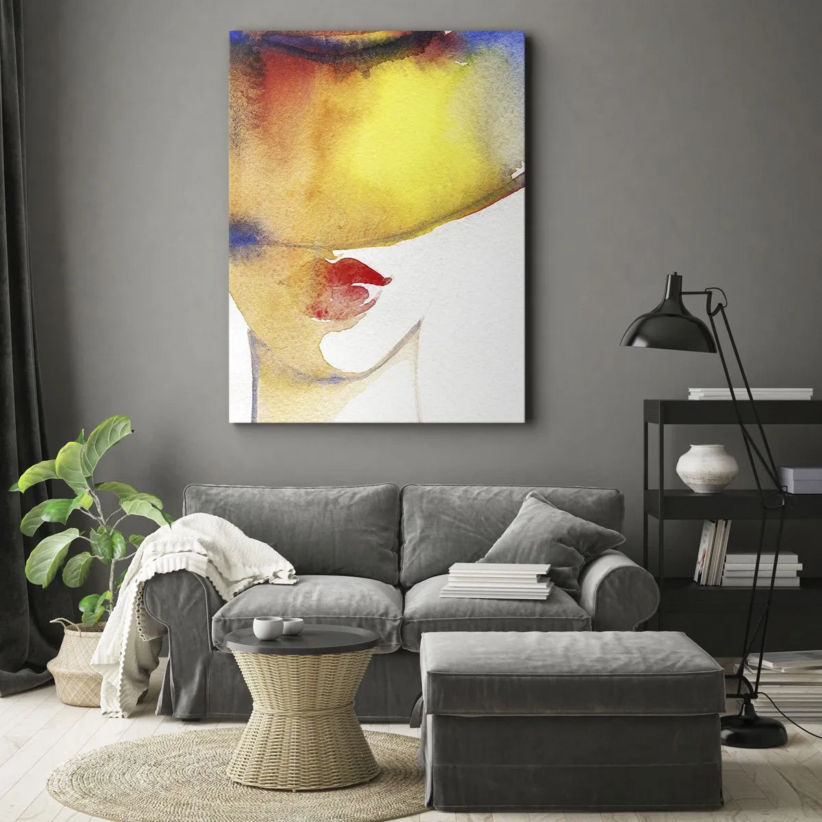 Canvastavla - Bild på duk - Damporträtt    - 80x120 cm