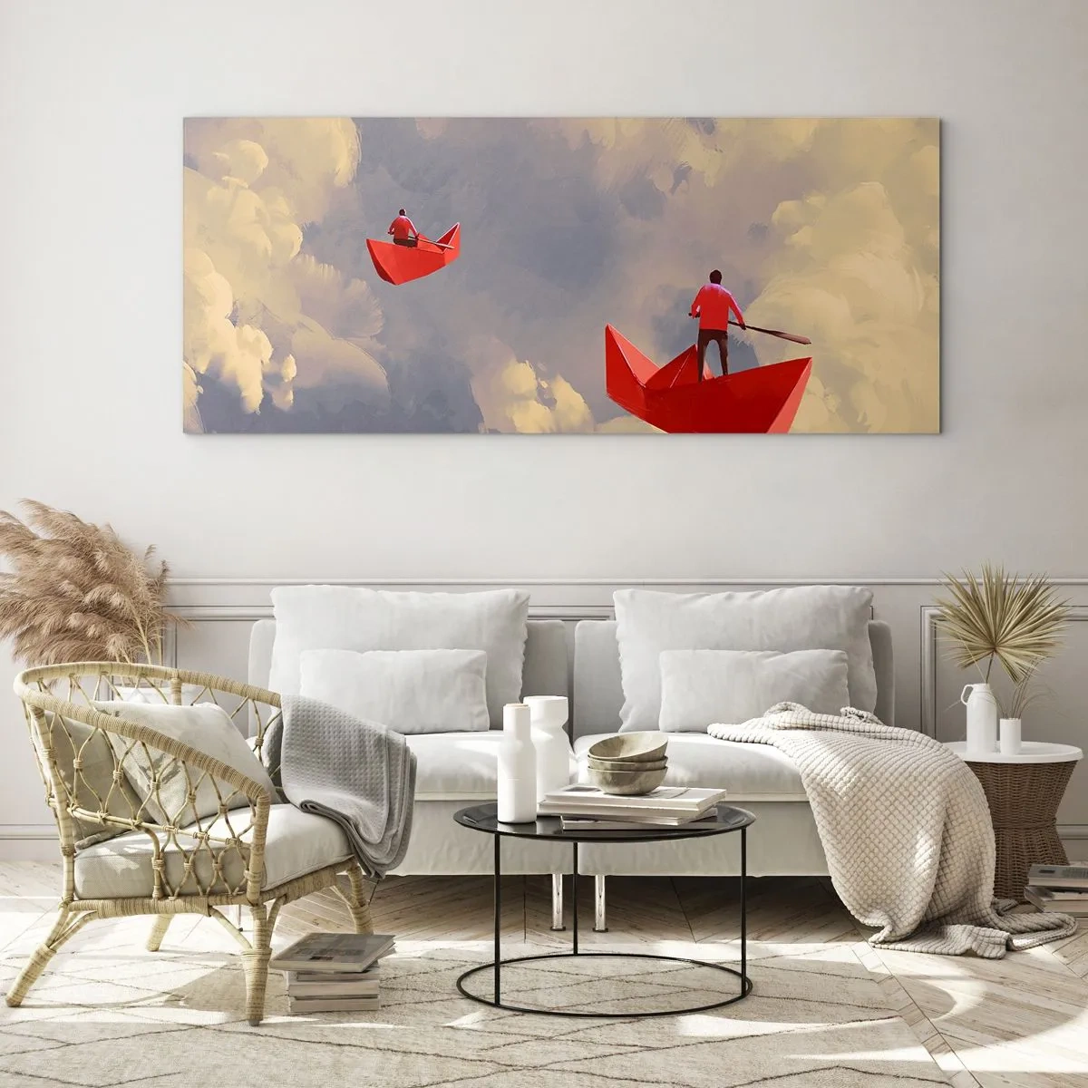 Glastavla - Bild på glas - Drömmarnas utflykt - 100x40 cm