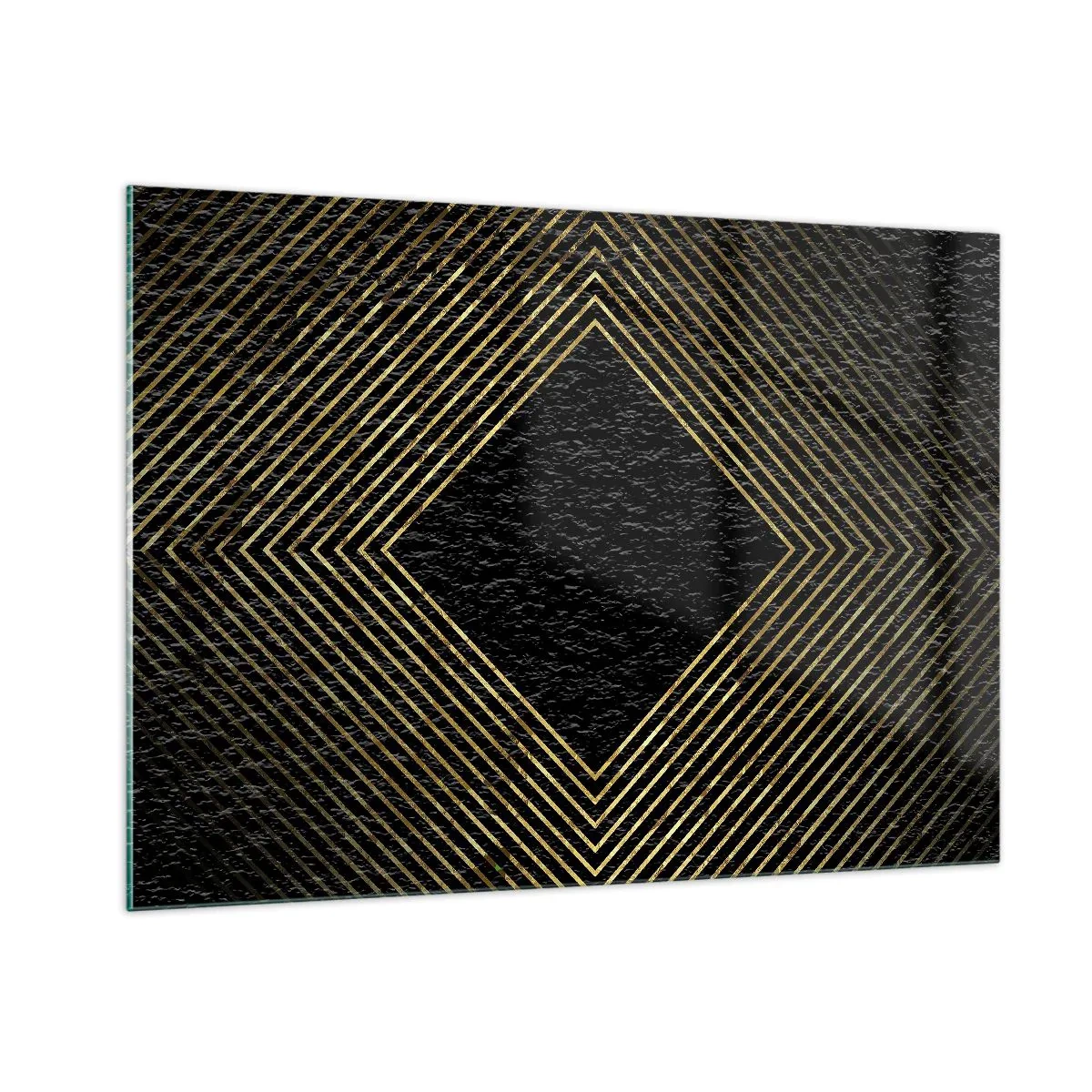 Glastavla - Bild på glas - Geometri i glamourstil - 100x70 cm