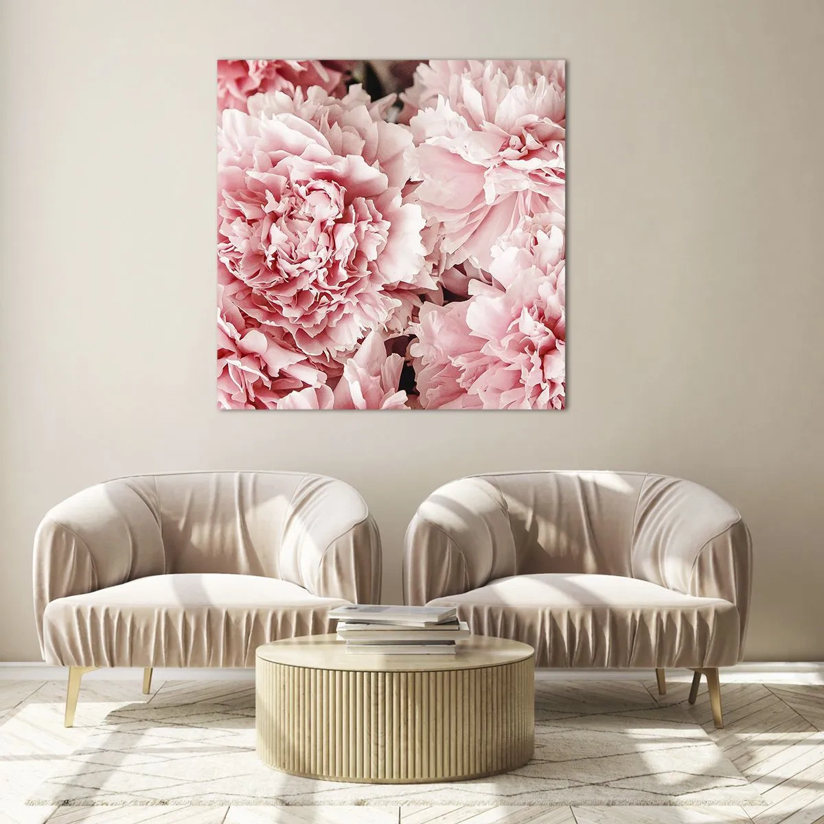 Glastavla - Bild på glas - Rosa dröm - 30x30 cm