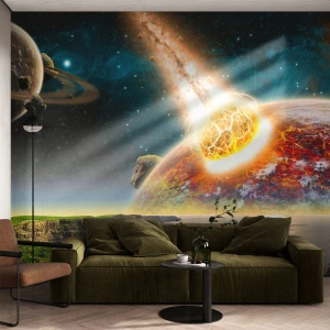 Fototapet Premium Canvas - Rymddrama - Abstraktion, Landskap, Kosmos - 200x140 cm
