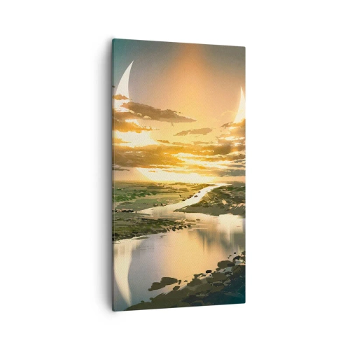 Canvastavla - Bild på duk - Någonstans i en avlägsen galax - 55x100 cm