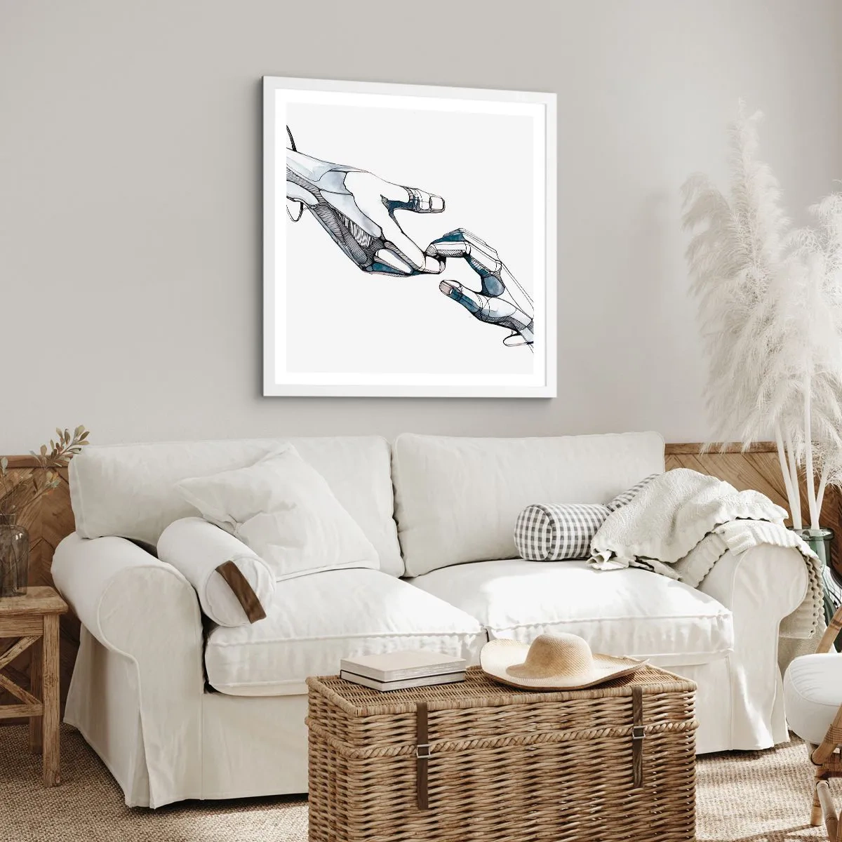 Affisch i vit ram - God gest - 40x40 cm