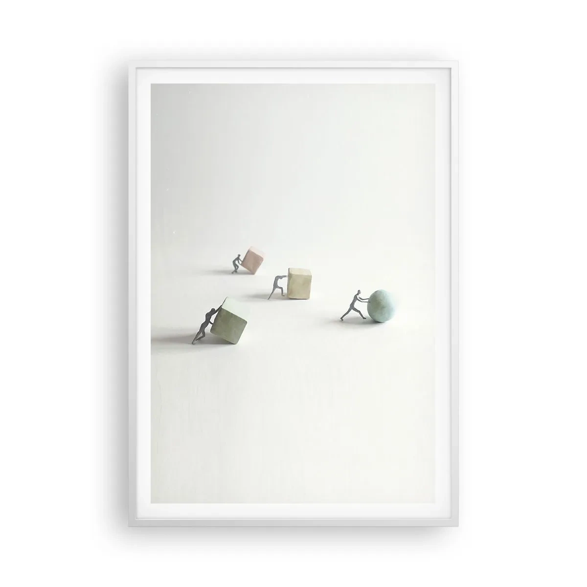 Affisch i vit ram - Livet leker - 70x100 cm