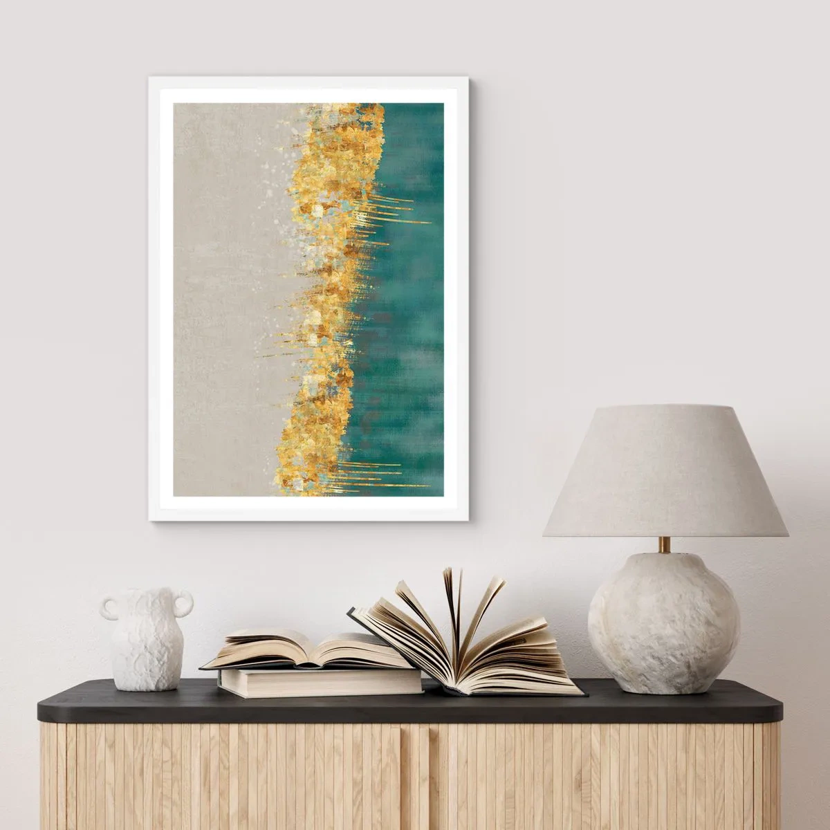 Affisch i vit ram - Den gyllene gränsen - 61x91 cm