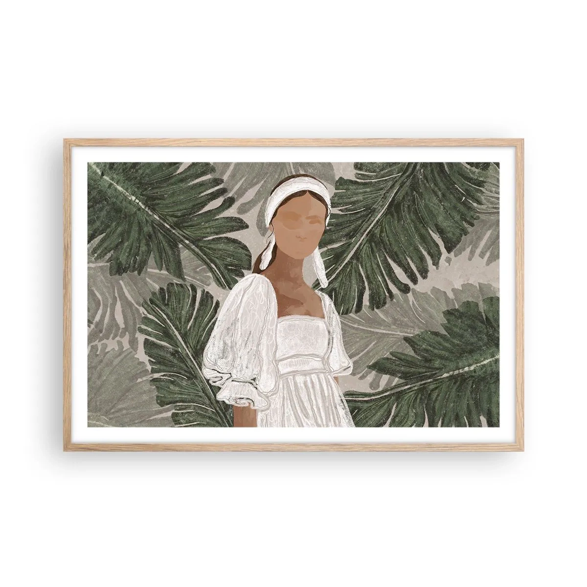 Affisch i ram av ljusek - Exotiskt porträtt - 91x61 cm