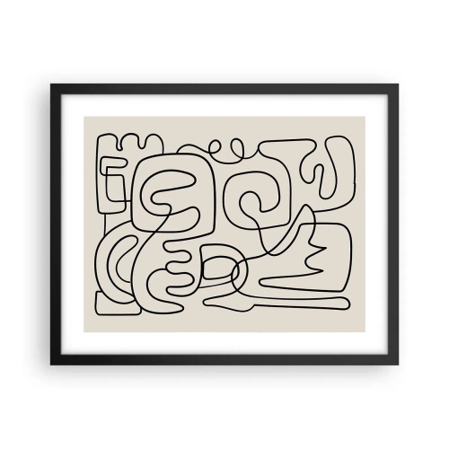 Affisch i svart ram - Följ spåret - 50x40 cm