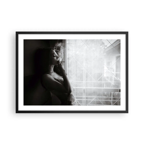 Affisch i svart ram - Ett sensuellt ögonblick - 70x50 cm