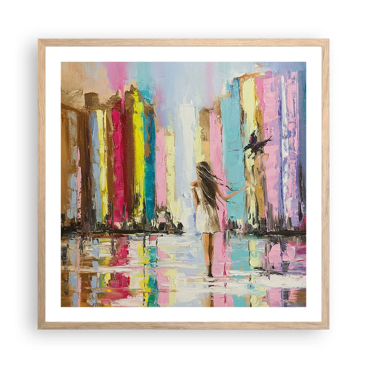 Affisch i ram av ljusek - Kom med mig - 60x60 cm