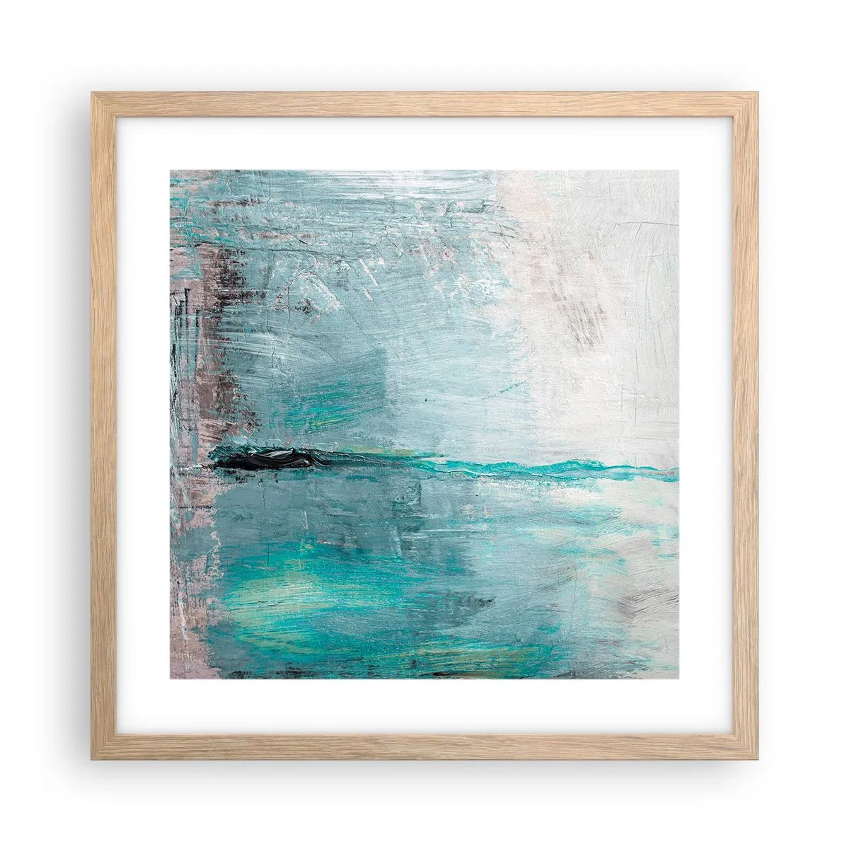 Affisch i ram av ljusek - Horisontellt i blått - 40x40 cm