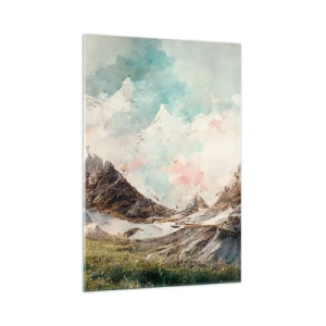 Glastavla - Bild på glas - Steniga blad - 70x100 cm