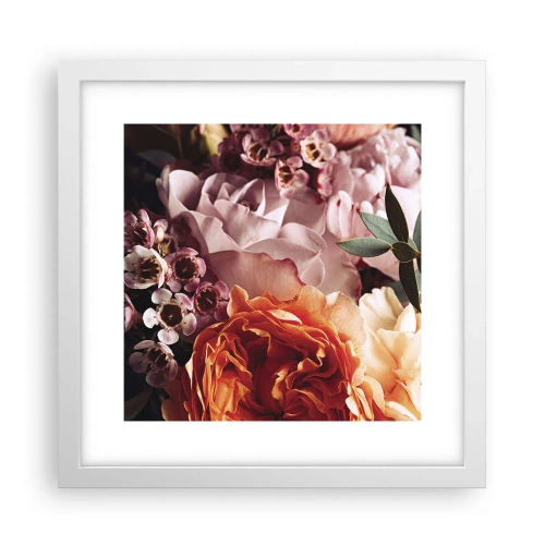 Affisch i vit ram - Omgärdade av skönhet - 30x30 cm