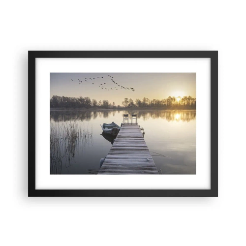 Affisch i svart ram - Kommer tillbaka om en viss tid - 40x30 cm