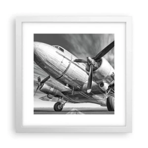 Affisch i vit ram - Alltid flygklart - 30x30 cm