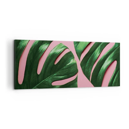 Canvastavla - Bild på duk - Grön rendez-vous - 100x40 cm