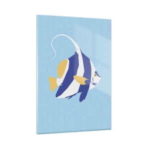 Glastavla - Bild på glas - Miss av tropiska vatten - 50x70 cm