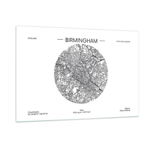 Glastavla - Bild på glas - Birminghams anatomi - 120x80 cm