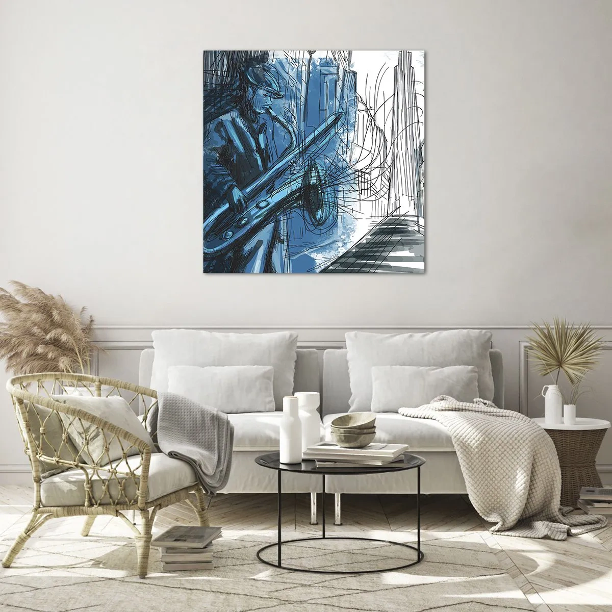Glastavla - Bild på glas - Stadsrapsodi - 30x30 cm