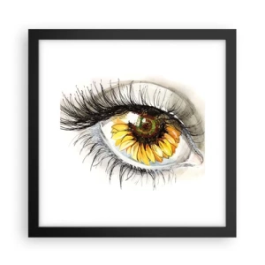 Affisch i svart ram - Blick het som sommar - 30x30 cm