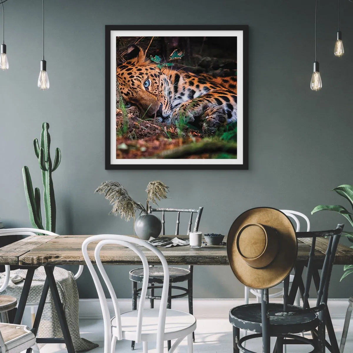 Affisch i svart ram - Tro mig - 60x60 cm