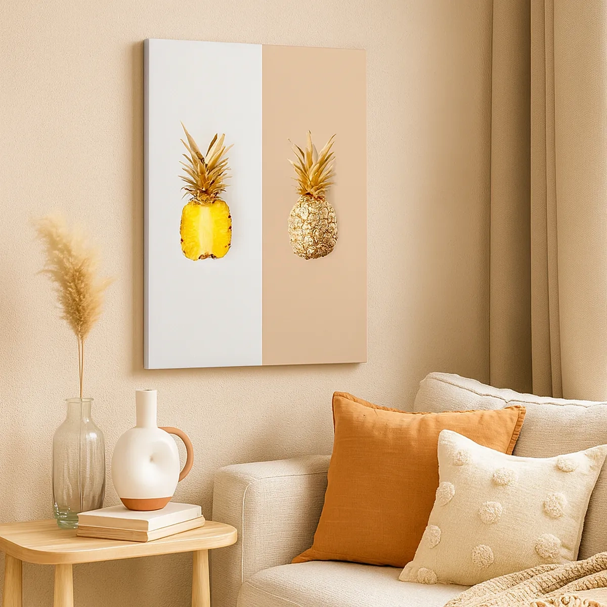 Canvastavla - Bild på duk - Ananas för oss - 50x70 cm