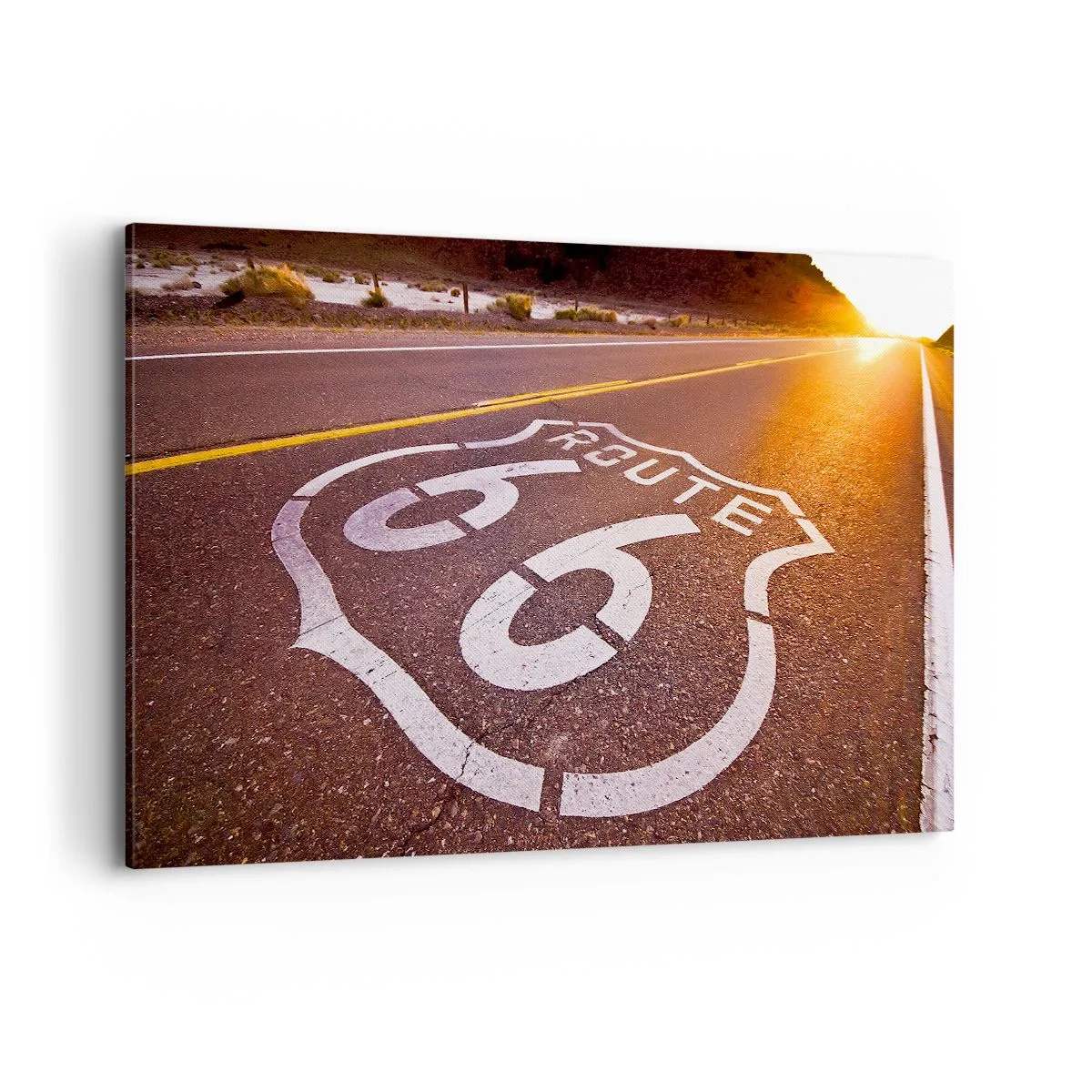 Canvastavla - Bild på duk - Den kända Route 66 - 120x80 cm