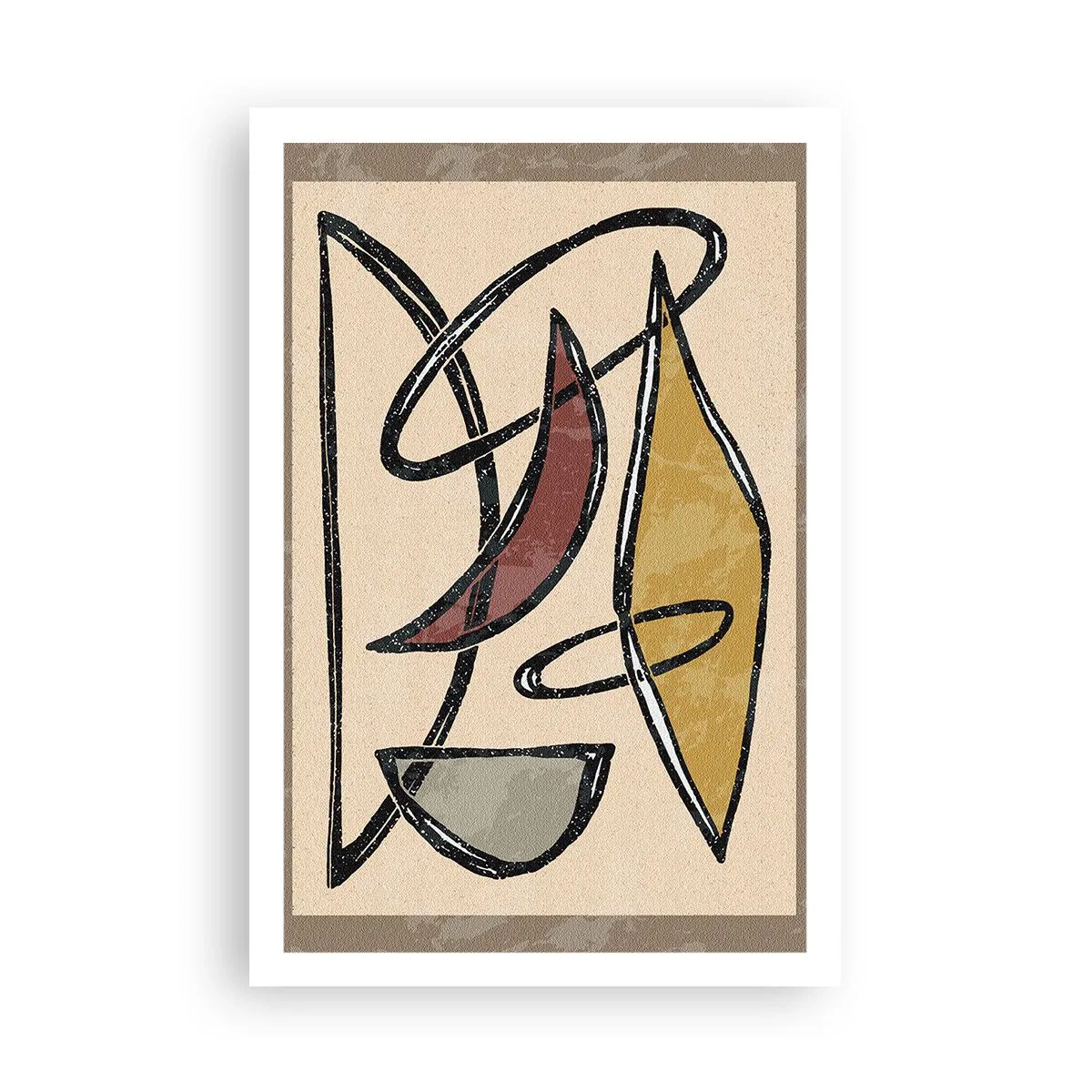 Affisch - Komposition - bågar och ovaler - 61x91 cm