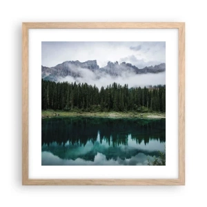 Affisch i ram av ljusek - Tyst, tyst, väck inte sovande vatten... - 40x40 cm