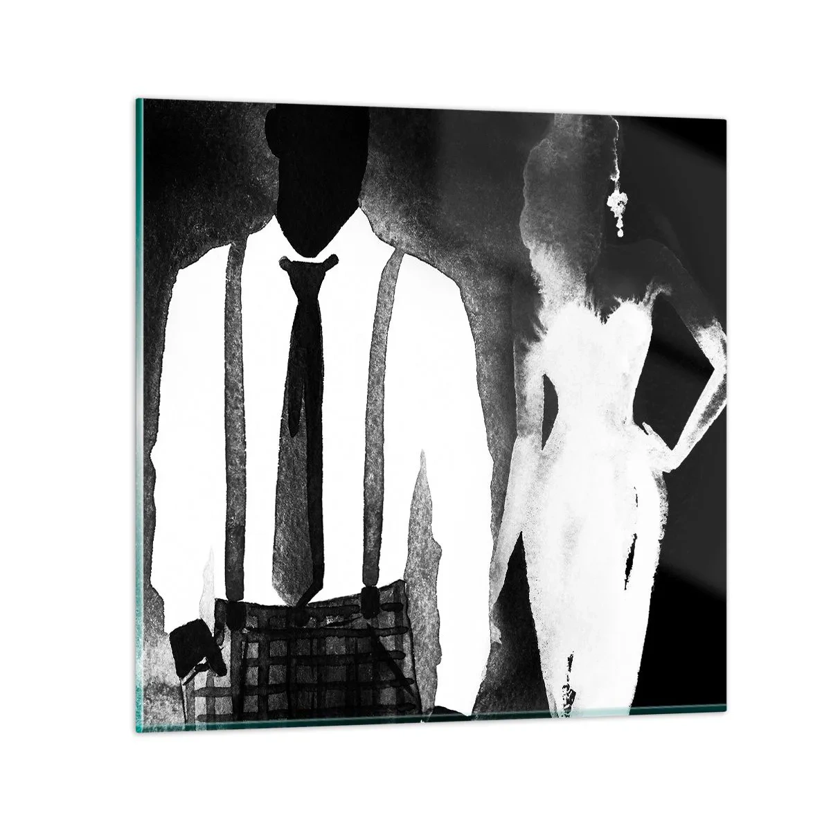 Glastavla - Bild på glas - Noir stämning - 70x70 cm