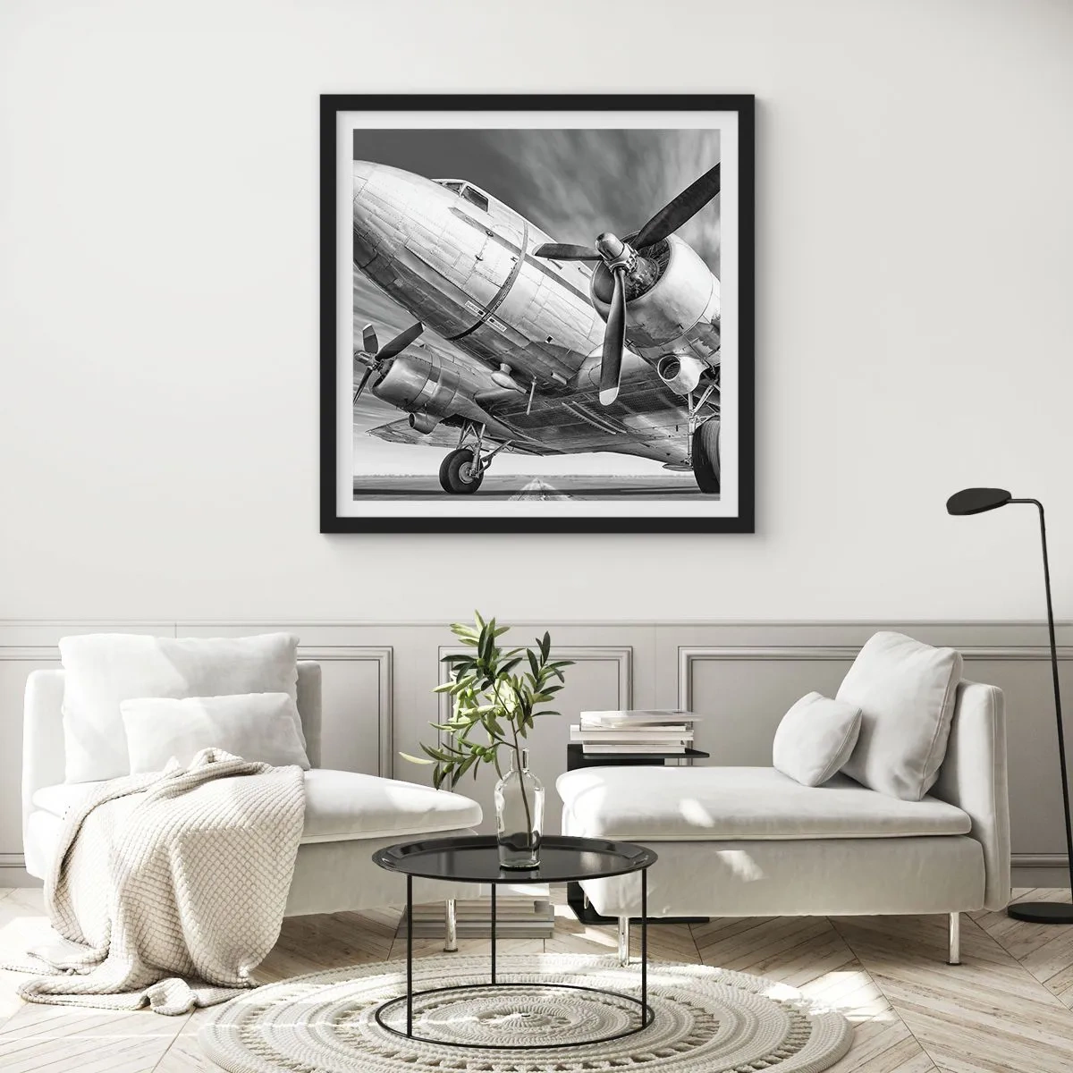 Affisch i svart ram - Alltid flygklart - 30x30 cm