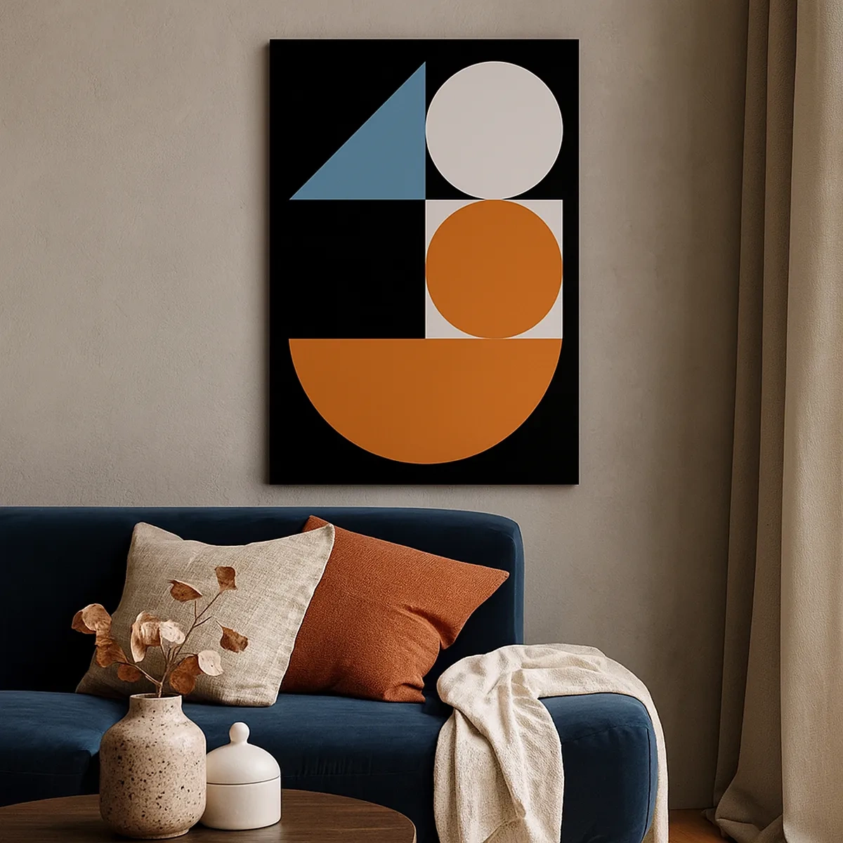 Canvastavla - Bild på duk - Geometriska figurer - 50x70 cm