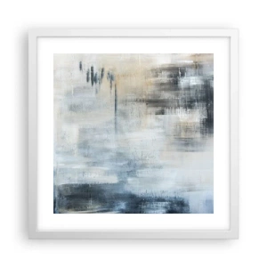 Affisch i vit ram - Bakom en blå slöja - 40x40 cm