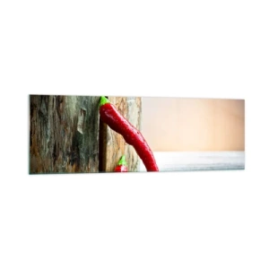 Glastavla - Bild på glas - Red hot chili peppers - 160x50 cm