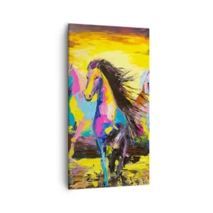 Canvastavla - Bild på duk - Doppade i regnbågen - 55x100 cm