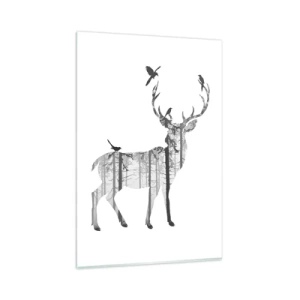 Glastavla - Bild på glas - Skogens goda ande - 80x120 cm