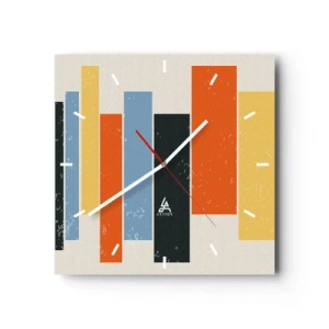 Väggklocka - Klocka på glas - Inspelning av musik - 30x30 cm